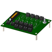 8BP04 - Standard 4-channel backpanel with standoffs for mounting.