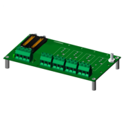 SCM7BP04 - Four channel backpanel with standoffs for mounting.