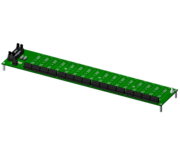 SCMPB02-1 - 16-channel backpanel  without cold junction compensation circuits and standoffs for mounting. Use when cost savings is desired and thermocouple input modules SCM5B37 and SCM5B47 will not be used.