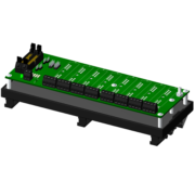 SCMPB06-3 - 8-channel backpanel without cold junction compensation circuits and with DIN rail mounting option. Shipped fully assembled